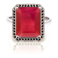 Ruby and Diamond Halo Ring 7.25ct in 9ct White Gold