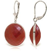 ruby drop earrings 460ctw in 9ct white gold