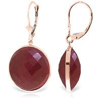 ruby drop earrings 460ctw in 9ct rose gold