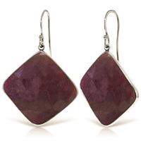 ruby drop earrings 405ctw in 9ct white gold