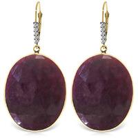 Ruby and Diamond Drop Earrings 39.0ctw in 9ct Gold