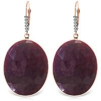 ruby and diamond drop earrings 390ctw in 9ct rose gold