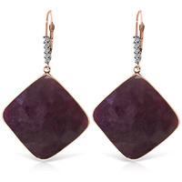 ruby and diamond drop earrings 405ctw in 9ct rose gold