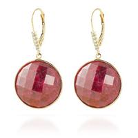 Ruby and Diamond Drop Earrings 46.0ctw in 9ct Gold