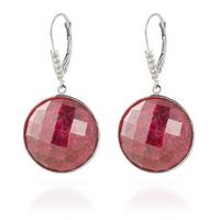 Ruby and Diamond Drop Earrings 46.0ctw in 9ct White Gold