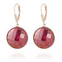 Ruby and Diamond Drop Earrings 46.0ctw in 9ct Rose Gold