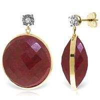 ruby and diamond stud earrings 460ctw in 9ct gold