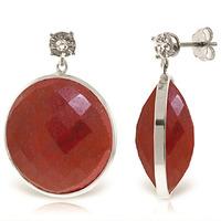 Ruby and Diamond Stud Earrings 46.0ctw in 9ct White Gold