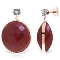 Ruby and Diamond Stud Earrings 46.0ctw in 9ct Rose Gold