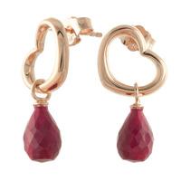 ruby stud earrings 66ctw in 9ct rose gold