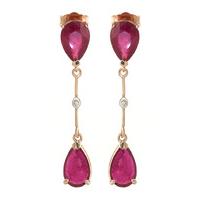 Ruby and Diamond Drop Earrings 7.0ctw in 9ct Rose Gold