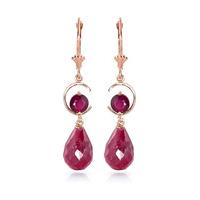 Ruby Briolette Drop Earrings 18.6ctw in 9ct Rose Gold