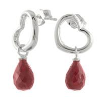 ruby stud earrings 66ctw in 9ct white gold