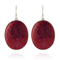 Ruby Drop Earrings 39.0ctw in 9ct White Gold