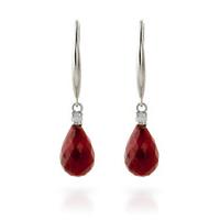 ruby and diamond drop earrings 66ctw in 9ct white gold