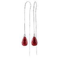 Ruby Scintilla Briolette Earrings 6.6ctw in 9ct White Gold