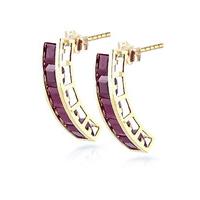 ruby channel set stud earrings 50ctw in 9ct gold