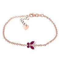 Ruby Adjustable Butterfly Bracelet 0.6ctw in 9ct Rose Gold