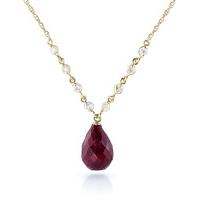 Ruby and Diamond Pendant Necklace 14.8ct in 9ct Gold