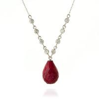 Ruby and Diamond Pendant Necklace 14.8ct in 9ct White Gold