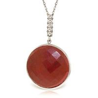 Ruby and Diamond Pendant Necklace 23.0ct in 9ct White Gold