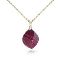 ruby and diamond pendant necklace 1525ct in 9ct gold