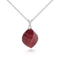 ruby and diamond pendant necklace 1525ct in 9ct white gold