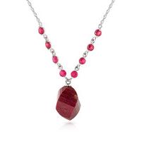 Ruby Briolette Pendant Necklace 16.25ctw in 9ct White Gold