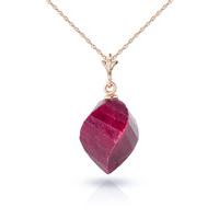 Ruby Briolette Pendant Necklace 15.25ct in 9ct Rose Gold