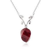 Ruby and Diamond Pendant Necklace 15.25ct in 9ct White Gold