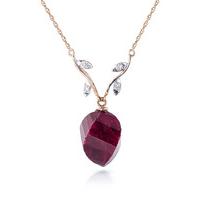 ruby and diamond pendant necklace 1525ct in 9ct rose gold