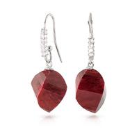 Ruby and Diamond Drop Earrings 30.5ctw in 9ct White Gold