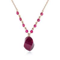 Ruby Briolette Pendant Necklace 16.25ctw in 9ct Rose Gold