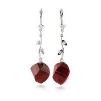 Ruby and Diamond Drop Earrings 30.5ctw in 9ct White Gold