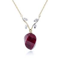 ruby and diamond pendant necklace 1525ct in 9ct gold