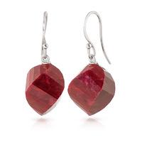 Ruby Spiral Briolette Drop Earrings 30.5ctw in 9ct White Gold