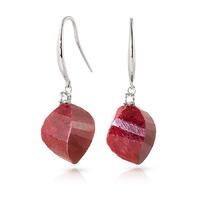 Ruby and Diamond Drop Earrings 30.5ctw in 9ct White Gold