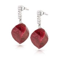 ruby and diamond stud earrings 305ctw in 9ct white gold