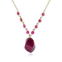 Ruby Briolette Pendant Necklace 16.25ctw in 9ct Gold