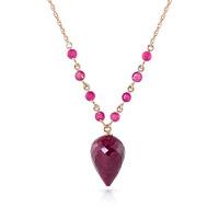 Ruby Briolette Pendant Necklace 14.0ctw in 9ct Rose Gold