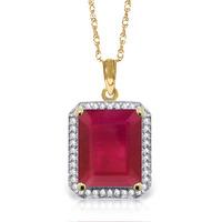 ruby and diamond halo pendant necklace 725ct in 9ct gold