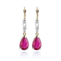 Ruby and Diamond Belle Drop Earrings 3.0ctw in 9ct Gold