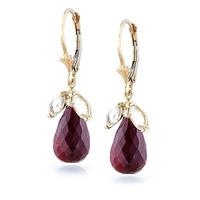 ruby and white topaz snowdrop earrings 186ctw in 9ct gold