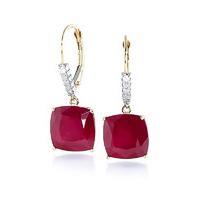 Ruby and Diamond Rococo Drop Earrings 9.4ctw in 9ct Gold