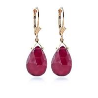 Ruby Droplet Briolette Earrings 16.0ctw in 9ct Gold