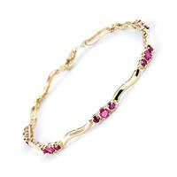 Ruby and Diamond Trinity Tennis Bracelet 1.75ctw in 9ct Gold