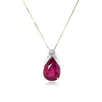 Ruby Snowcap Pendant Necklace 5.0ct in 9ct Gold