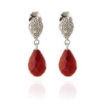 Ruby and Diamond Droplet Earrings 6.6ctw in 9ct White Gold