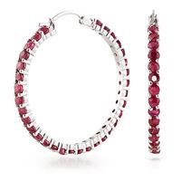 Ruby Metro Hoop Earrings 6.0ctw in 9ct White Gold