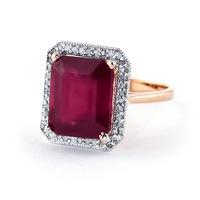 ruby and diamond halo ring 725ct in 9ct rose gold